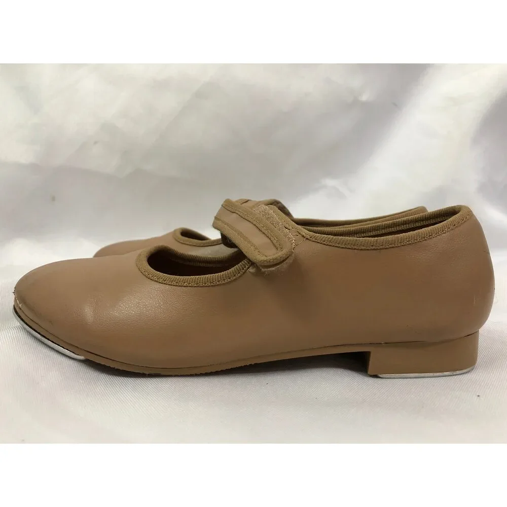 Pre-Owned Dance Tap Shoes Dance Class Child 13.5M Tan Mary Jane Easy Strap